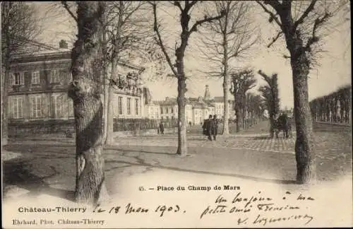 Ak Château Thierry Aisne, Place du Champ de Mars