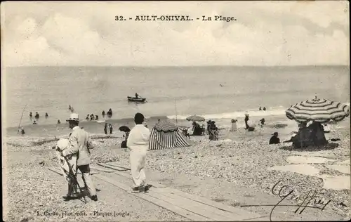 Ak Ault Onival en Somme, Blick vom Strand