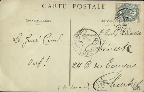 Ak Orléans Loiret, La Place du Martroi, Rue de la République