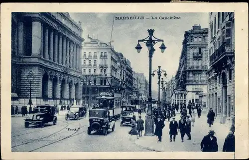 Ak Marseille Bouches du Rhône, La Canebière