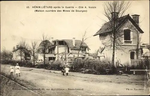 Ak Hénin Liétard Hénin Beaumont Pas de Calais, nach dem Krieg, Haus