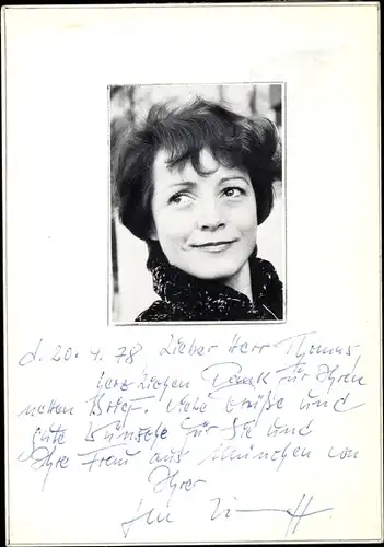 Foto Autogramm Schauspielerin Ilse Zielstorff