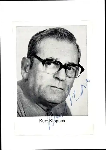 Foto Autogramm Schauspieler Kurt Klopsch mit Brille