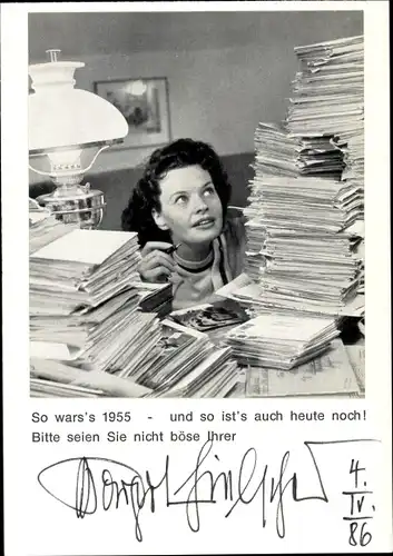 Foto Autogramm Schauspielerin und Schlagersängerin Margot Hielscher