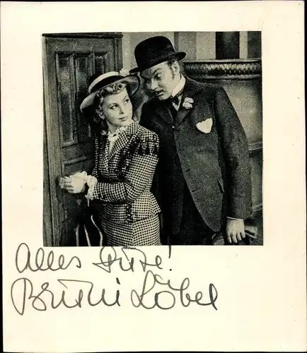 Foto Autogramm Schauspieler Bruno Löbel, Filmszene