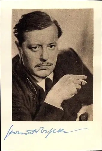Foto Autogramm Schauspieler Paul Dahlke, Zigarette