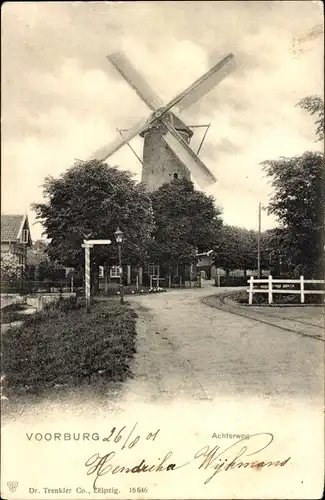 Ak Voorburg Südholland, Achterweg, Molen