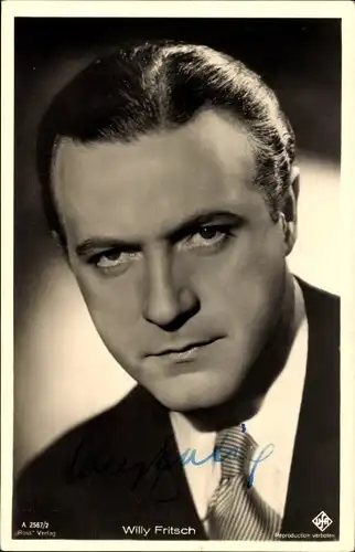 Ak Schauspieler Willy Fritsch, Portrait, UFA, Autogramm