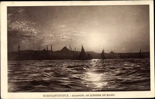 Ak Konstantinopel Istanbul Türkei, Stamboul bei Sonnenuntergang