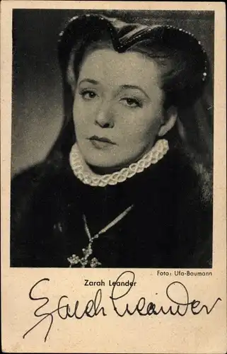 Ak Schauspielerin und Sängerin Zarah Leander, Portrait, Rose von Nowgorod, Ross Verlag, Autogramm