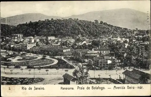 Ak Botafogo Rio de Janeiro Brasilien, Panorama, Avenida Beira már