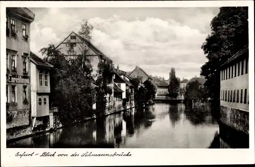 Ak Erfurt in Thüringen, Blick von der Lehmannsbrücke