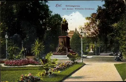 Ak Kiel, Schlossgarten, Kaiser Wilhelm Denkmal