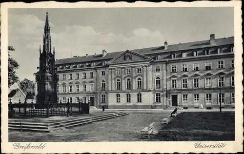 Ak Greifswald, Universität, Denkmal