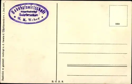 Ak Saarbrücken im Saarland, Hauptpostamt