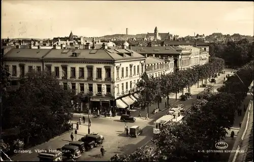 Ak Göteborg Schweden, Västra Hamngatan, Straßenbahn