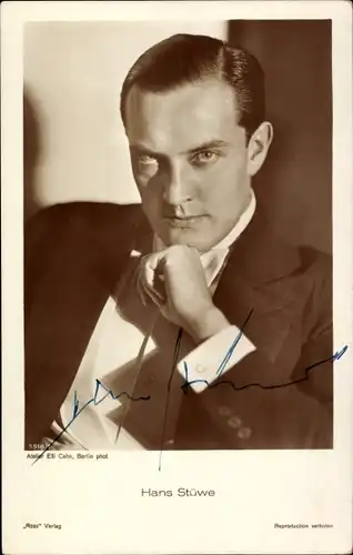 Ak Schauspieler Hans Stüwe, Portrait, Autogramm