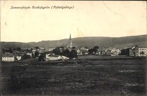Ak Bischofsgrün im Fichtelgebirge, Ortsansicht, Kirche