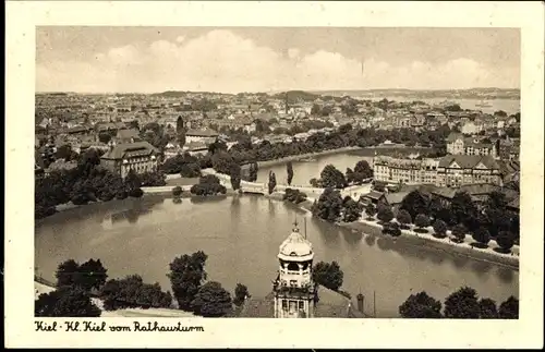 Ak Kiel, kleiner Kiel vom Rathausturm gesehen, Panorama