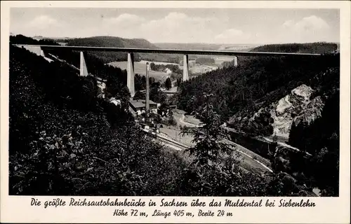 Ak Siebenlehn Großschirma Sachsen, Reichsautobahnbrücke