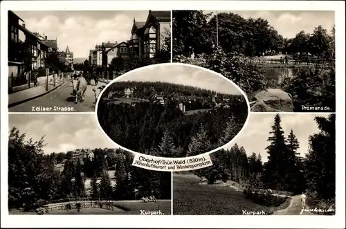 Ak Oberhof im Thüringer Wald, Zellaer Straße, Promenade, Kurpark