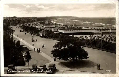 Ak Ostseebad Warnemünde Rostock in Mecklenburg, Bismarck Promenade, Badeanstalt