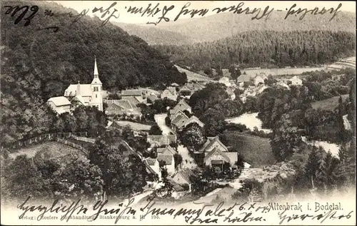 Ak Altenbrak Thale im Harz, Bodetal, Ortsansicht, Kirche