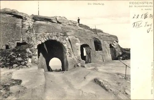 Ak Blankenburg am Harz, Burg Regenstein, Oberburg