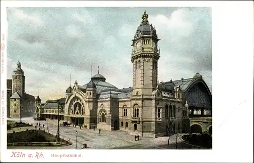 Ak Köln am Rhein, Hauptbahnhof, Turmuhr