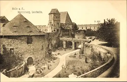 Ak Halle an der Saale, Moritzburg, Landseite