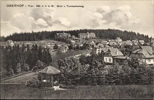 Ak Oberhof im Thüringer Wald, Ortsansicht, Blick vom Tambacherweg