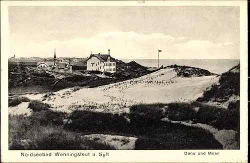 Ak Wenningstedt auf Sylt, Teilansicht, Düne, Meer