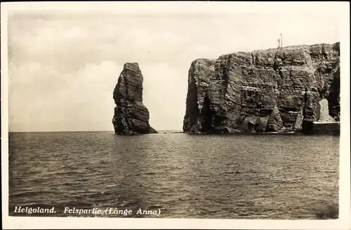 Ak Helgoland, Steilküste, Felsformation Lange Anna