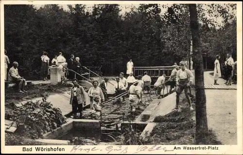 Ak Bad Wörishofen im Unterallgäu, Wassertretplatz, Kneipp-Kur