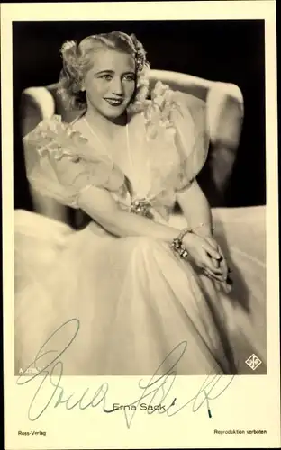 Ak Opernsängerin Erna Sack, Portrait, Ross Verlag  2725/1, Autogramm