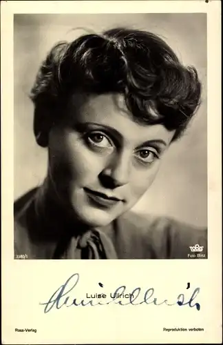 Ak Schauspielerin Luise Ullrich, Portrait, Autogramm