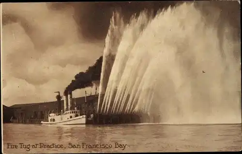 Ak San Francisco Kalifornien USA, Fire Tug at Practice