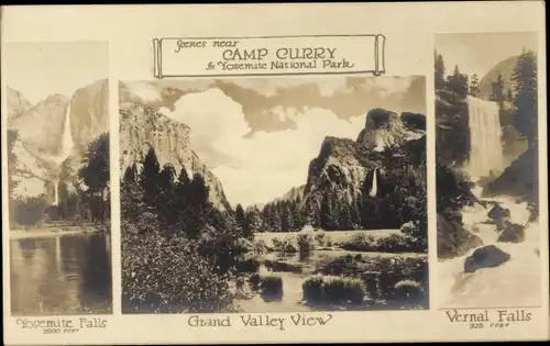 Foto Ak Yosemite National Park Kalifornien USA, Camp Curry, Grand Valley View, Vernal Falls