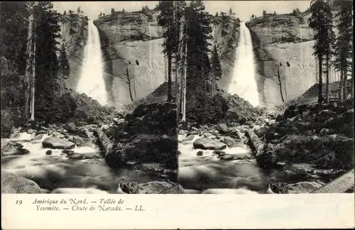 Stereo Ak Yosemite Valley Kalifornien USA, Nevada Wasserfall