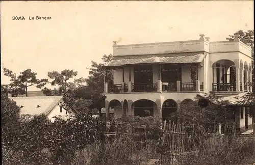 Ak Boma Belgisch-Kongo DR Kongo Zaire, Bank von Belgisch Kongo