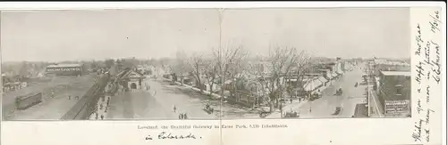 Klapp Ak Loveland Colorado USA, Panorama, Straßenpartie, Verkehr