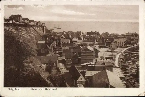 Ak Nordseeinsel Helgoland, Ober- und Unterland