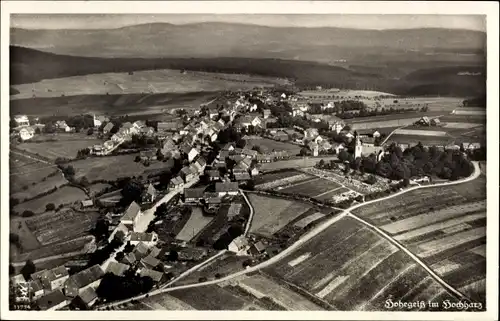 Ak Hohegeiß Braunlage, Fliegeraufnahme vom Ort