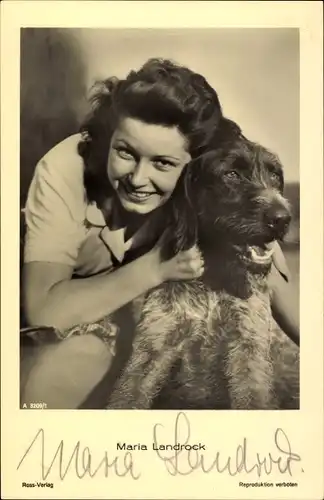 Ak Schauspielerin Maria Landrock, Portrait, Hund, Ross Verlag A 3209/1