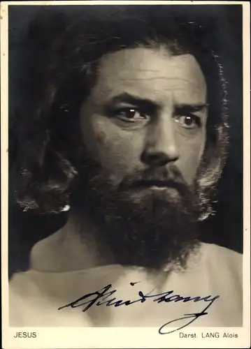 Ak Passionsspiele 1954 in Oberammergau, Schauspieler Alois Lang, Autogramm