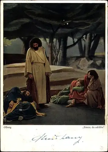 Ak Passionsspiel, Schauspieler Alois Lang als Jesus, Autogramm