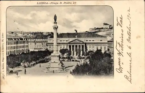 Ak Lisboa Lissabon Portugal, Praca Don Pedro IV