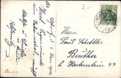 Präge Ak Glückwunsch Neujahr, Kinder, Schneemann