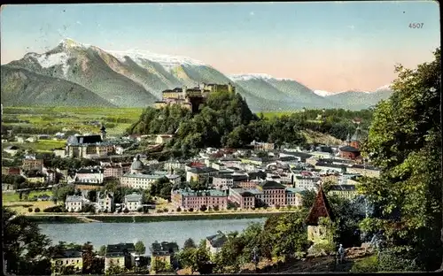 Ak Salzburg in Österreich, vom Kapuzinerberg
