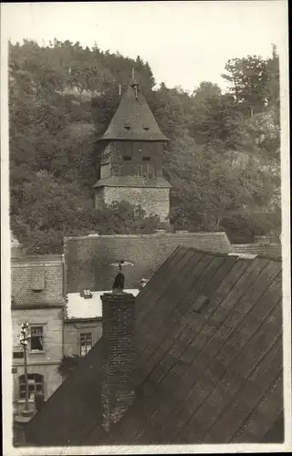 Foto Ak Horní Krupka Ober Graupen im Erzgebirge Region Aussig, Teilansicht, Turm